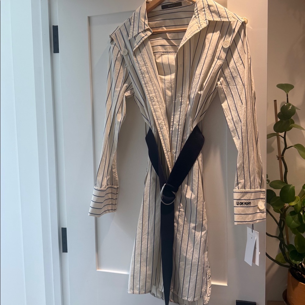 NWT - Mo&Co Striped Shirt Dress